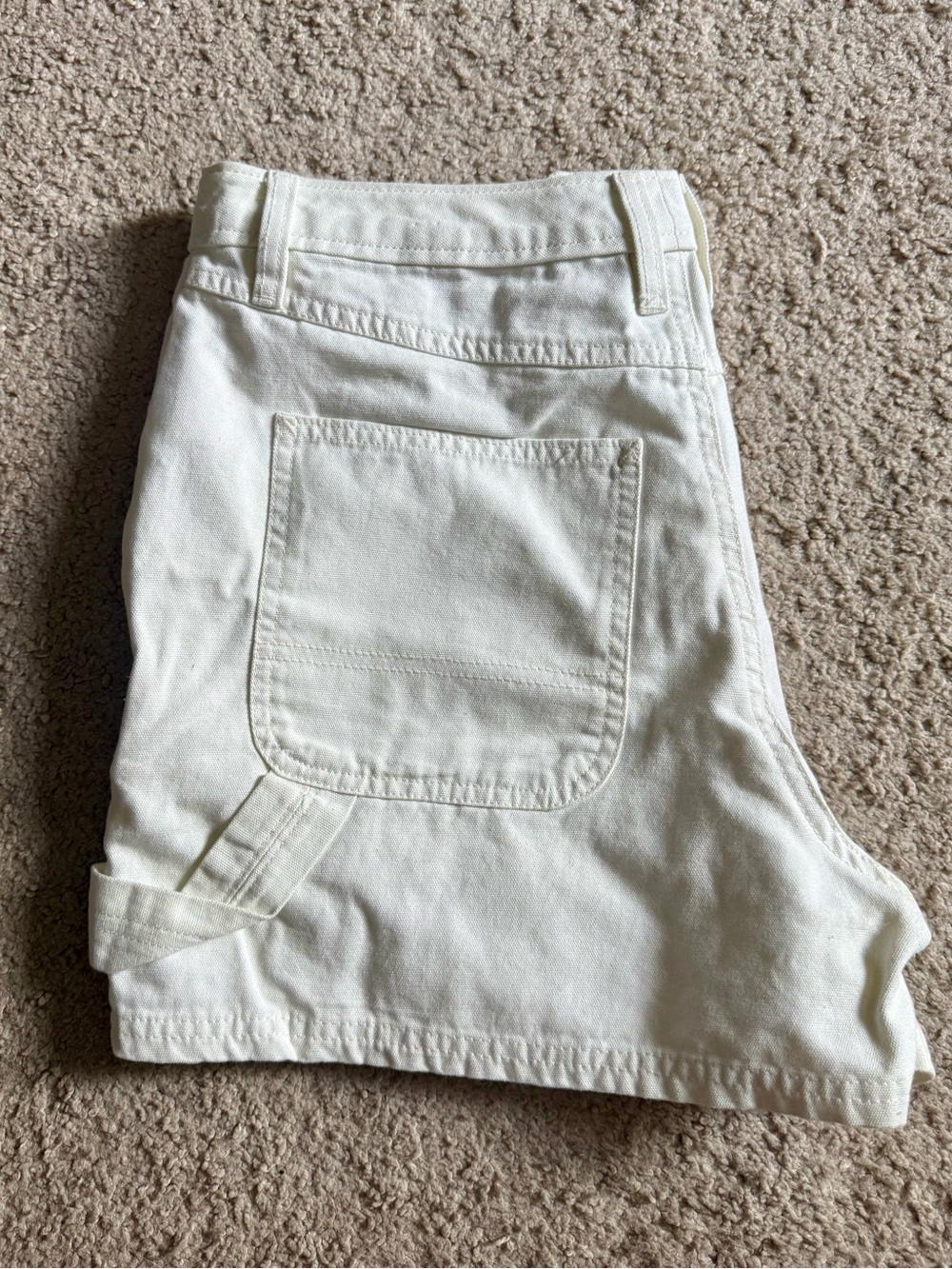 Vans Cream/White Jean Shorts with Back Patch Pocket - Picture 3 of 5